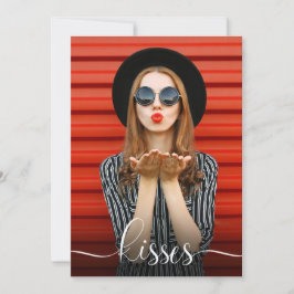 Valentinstag Küsse mit Ihrem Selfie-Foto Karte