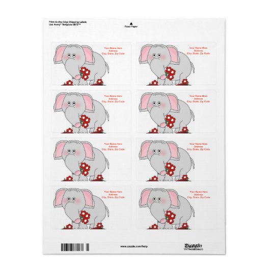 Valentinstag Labels Elephant (Vorne)