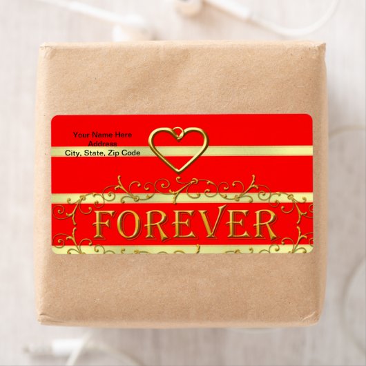 Valentinstag Labels Gold für immer Herz (Insitu)