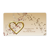 Valentinstag Labels Gold Herz (Vorne)