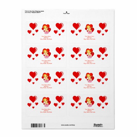 Valentinstag Labels Herz (Vorne)