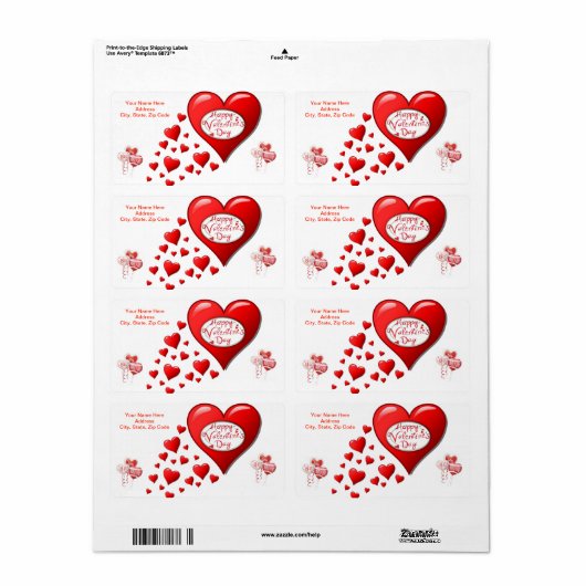 Valentinstag Labels Herz (Vorne)