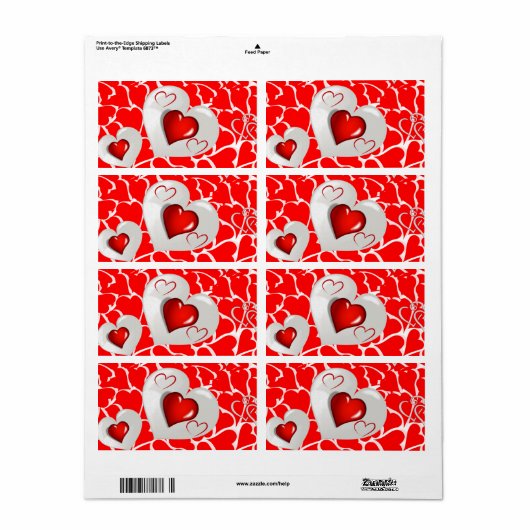 Valentinstag Labels Herz (Vorne)