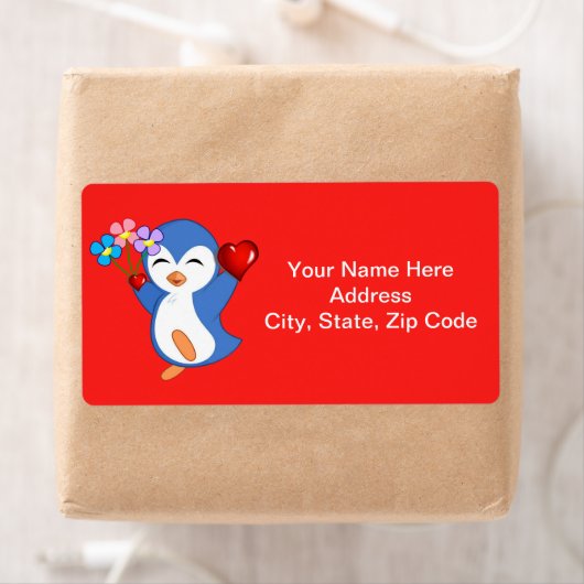 Valentinstag Labels Herz Pinguin Herz (Insitu)