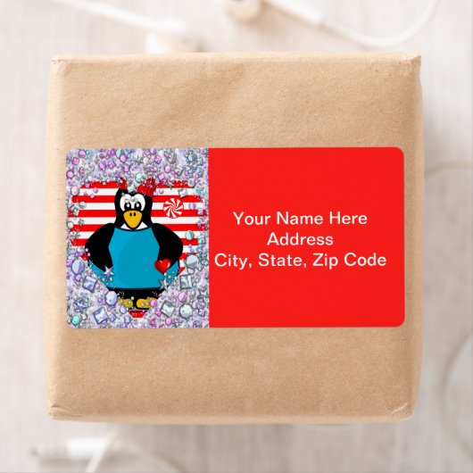 Valentinstag Labels Herz Pinguin Herz (Insitu)