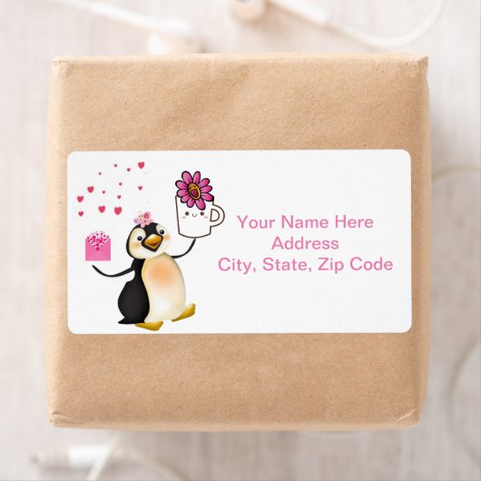 Valentinstag Labels Herz Pinguin Herz (Insitu)