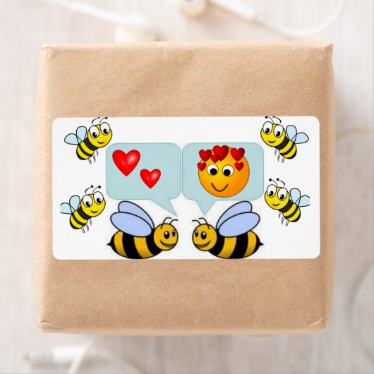 Valentinstag Labels Hummeln (Insitu)