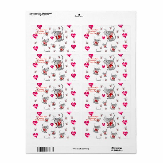 Valentinstag Labels Mäuse (Vorne)