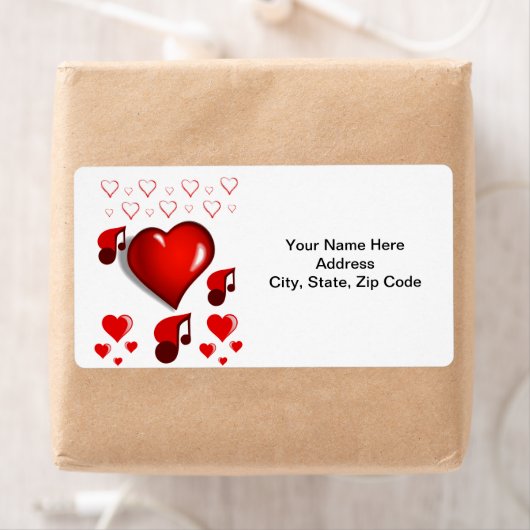 Valentinstag Labels Musik Herz (Insitu)