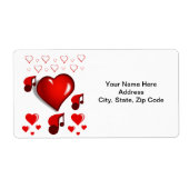 Valentinstag Labels Musik Herz (Vorne)