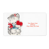 Valentinstag Labels Vintag Kitten (Vorne)