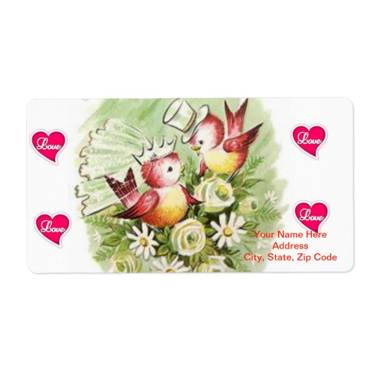 Valentinstag-Labels Vintager Vogel (Vorne)