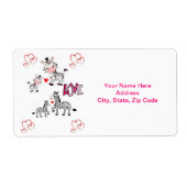 Valentinstag Labels Zebra (Vorne)