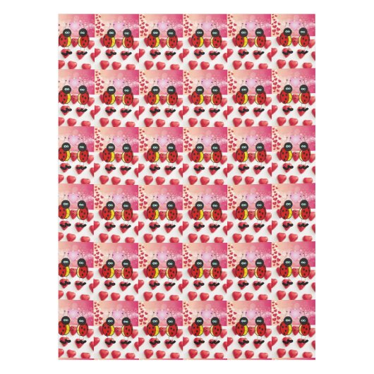 Valentinstag Ladybug Tischdecke (Vorderseite)