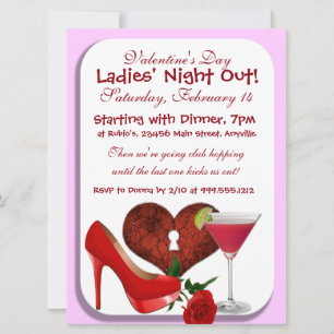 Valentinstag Ladys Night Out Einladungen