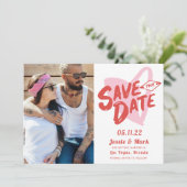 Valentinstag Las Vegas Foto Save the Date Ankündigung (Stehend Vorderseite)