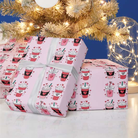 Valentinstag Latte Coffee Lover Geschenkpapier (Feiertage)