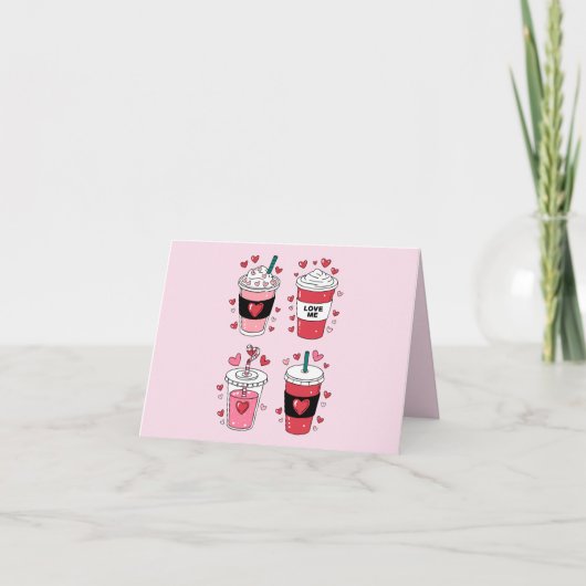 Valentinstag Latte Coffee Lover Karte (Vorderseite)