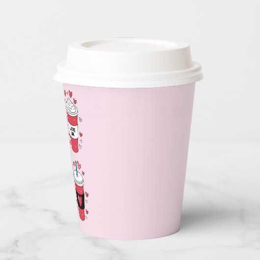 Valentinstag Latte Coffee Lover Pappbecher (Links)