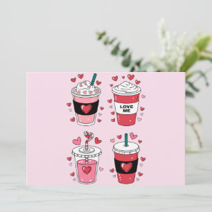 Valentinstag-Latte-Kaffee-Liebhaber Dankeskarte