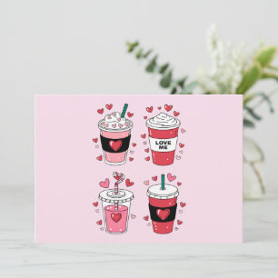 Valentinstag-Latte-Kaffee-Liebhaber Feiertagskarte