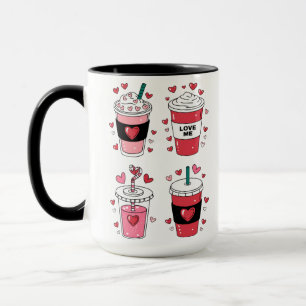 Valentinstag-Latte-Kaffee-Liebhaber Tasse