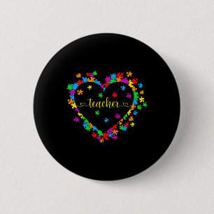 Valentinstag-Lehrer Autismus-Bewusstsein 100 Tage Button