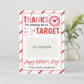 Valentinstag-Lehrer-Dankeschön-Geschenkkartenhalte Einladung (Stehend Vorderseite)