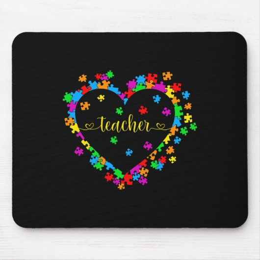 Valentinstag Lehrerin Autismus Bewusstsein 100 Tag Mousepad (Vorne)
