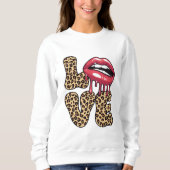 Valentinstag Leopard Liebe für Mädchen Sweatshirt (Vorderseite)