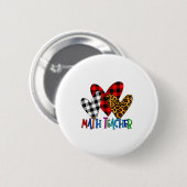 Valentinstag Leopard Mathematik Lehrer Buffalo Kar Button (Vorne & Hinten)