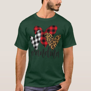Valentinstag Leopard Oma Buffalo Kariert Grand T-Shirt
