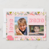 Valentinstag Liebe 2 Foto Collage Feiertagskarte (Vorderseite)