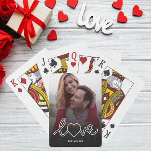 Valentinstag LIEBE Benutzerdefiniertes Foto und Na Spielkarten
