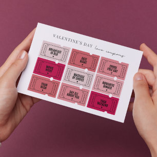 Valentinstag Liebe Coupons Flachkarte
