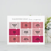 Valentinstag Liebe Coupons gedrucktes Blatt (Stehend Vorderseite)