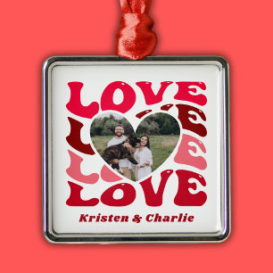 Valentinstag Liebe Custom Couple Foto Ornament Aus Metall
