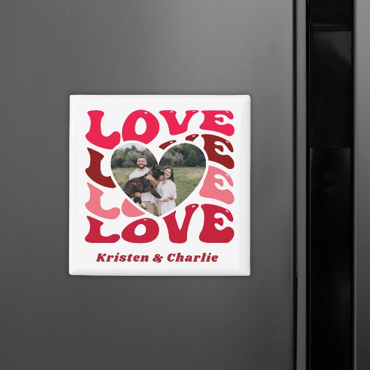 Valentinstag Liebe Custom Foto & Couple Names Magnet