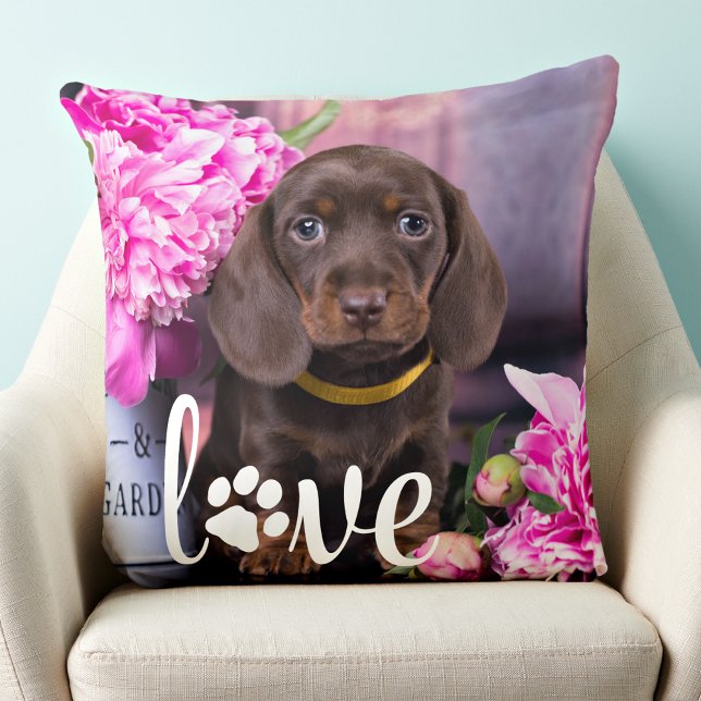 Valentinstag LIEBE Custom Pet Foto Dog Lover Kissen (Von Creator hochgeladen)