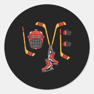 Valentinstag Liebe Eishockey Sport Torwart Männer Runder Aufkleber