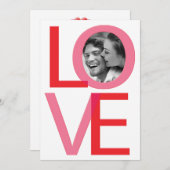 Valentinstag LIEBE Foto Verlobung Einladung 2 (Vorne/Hinten)