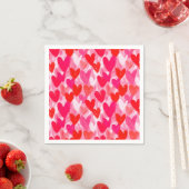 Valentinstag Liebe für Multiherzen Muster rosa Serviette (Beispiel)