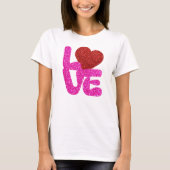 Valentinstag Liebe Glitzer T - Shirt (Vorderseite)