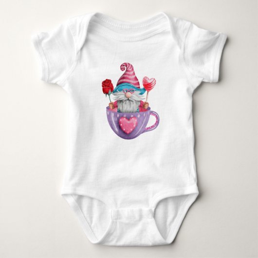 VALENTINSTAG LIEBE GNOMES BABY STRAMPLER (Vorderseite)