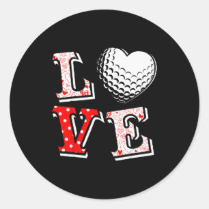 Valentinstag Liebe Golf Herz Valentinstag Frauen M Runder Aufkleber