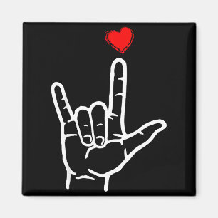 Valentinstag Liebe Handzeichen asl Herz Frauen Män Magnet