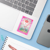 Valentinstag-Liebe-Hase-Aufkleber Aufkleber (Laptop mit iPhone)