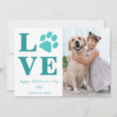 Valentinstag Liebe Haustiere Welpen Foto Feiertagskarte (Vorderseite)
