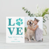 Valentinstag Liebe Haustiere Welpen Foto Feiertagskarte (Stehend Vorderseite)