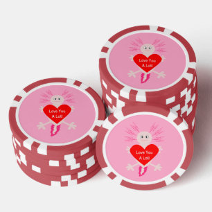 Valentinstag Liebe Herz Axolotl Pokerchips